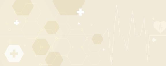 A faint image with various medical field icons and patterns, such as an EKG line tracing and medical cross symbol, over a light gold background.